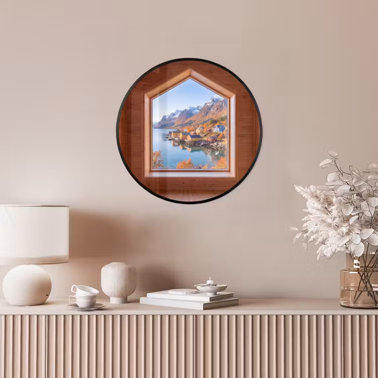 Ronde fotolijst - Uitzicht - Fjord - Herfst — 5