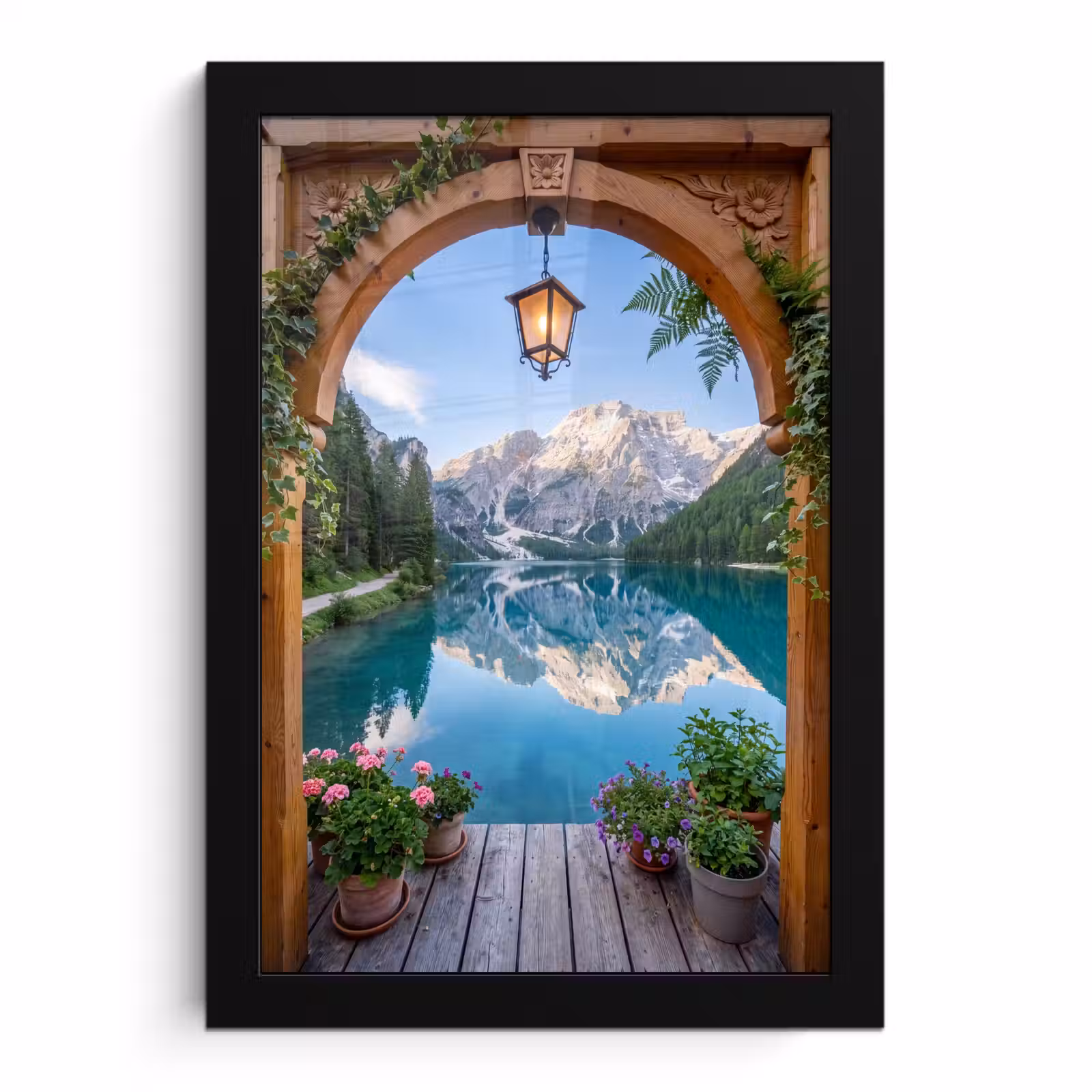 Poster met lijst - Meer - Bergen - Natuur — 1