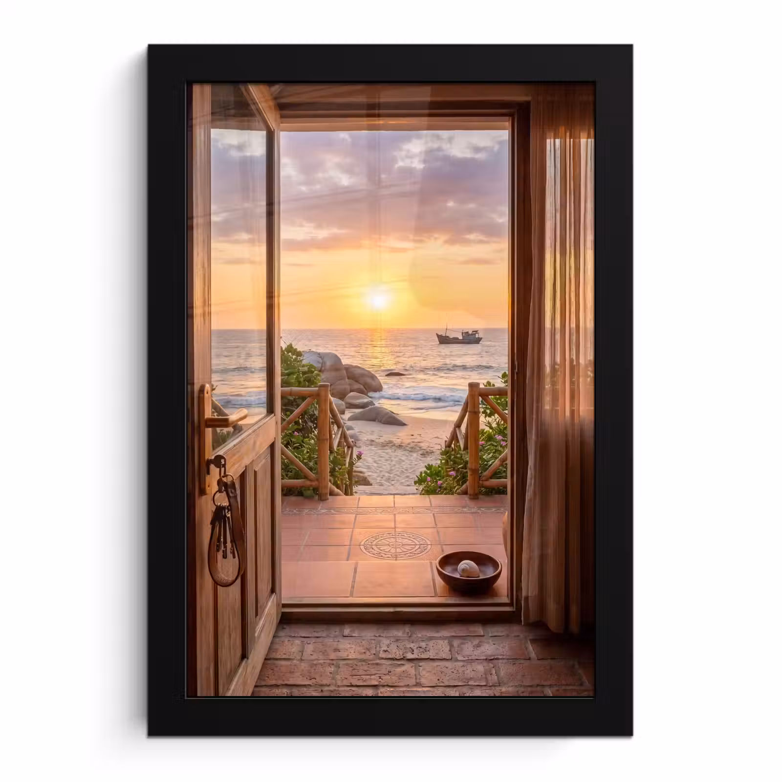 Poster met lijst - Strand - Zonsondergang - Natuur — 1