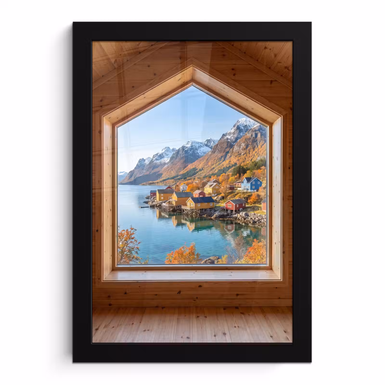 Poster met lijst - Uitzicht - Fjord - Herfst — 1