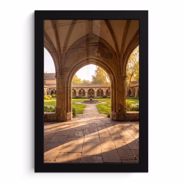 Poster met lijst - Architectuur - Tuin - Fontein — 1