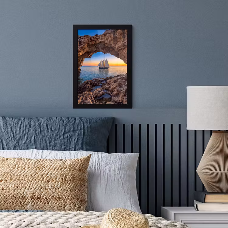 Poster met lijst - Zeilboot - Zonsondergang - Zee — 4
