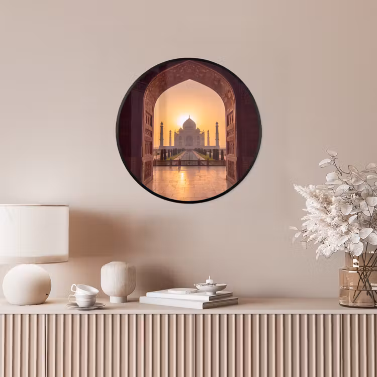 Ronde fotolijst - Monument - Zonsondergang - Goud — 5