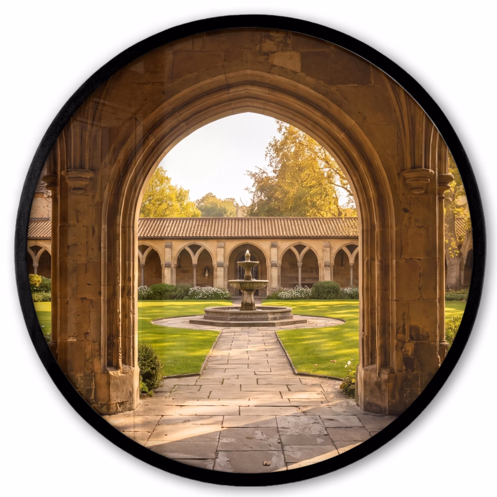 Ronde fotolijst - Architectuur - Tuin - Fontein — 1