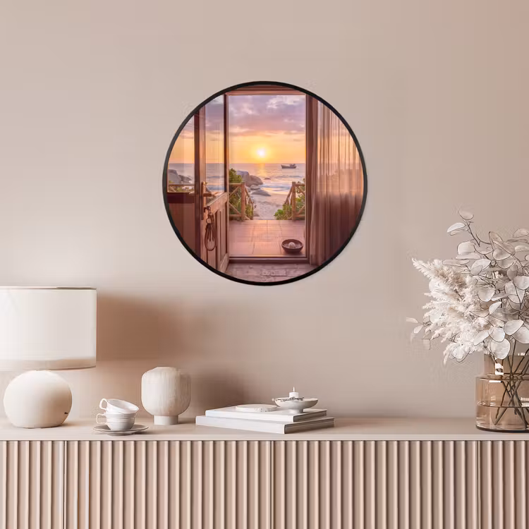 Ronde fotolijst - Strand - Zonsondergang - Natuur — 5