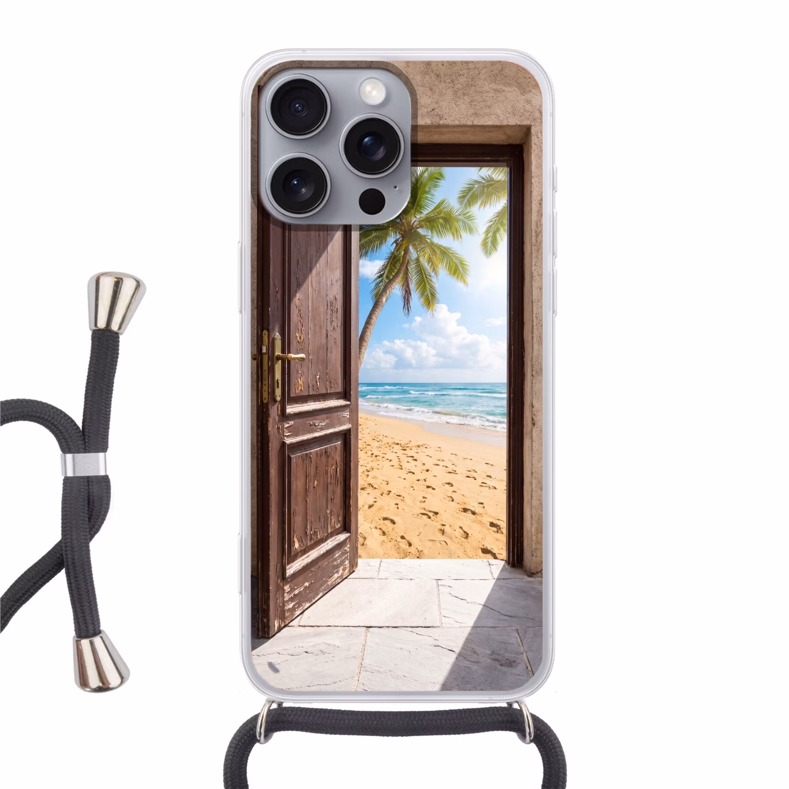 Telefoonhoesje met koord - Deur - Zee - Zomer — 1