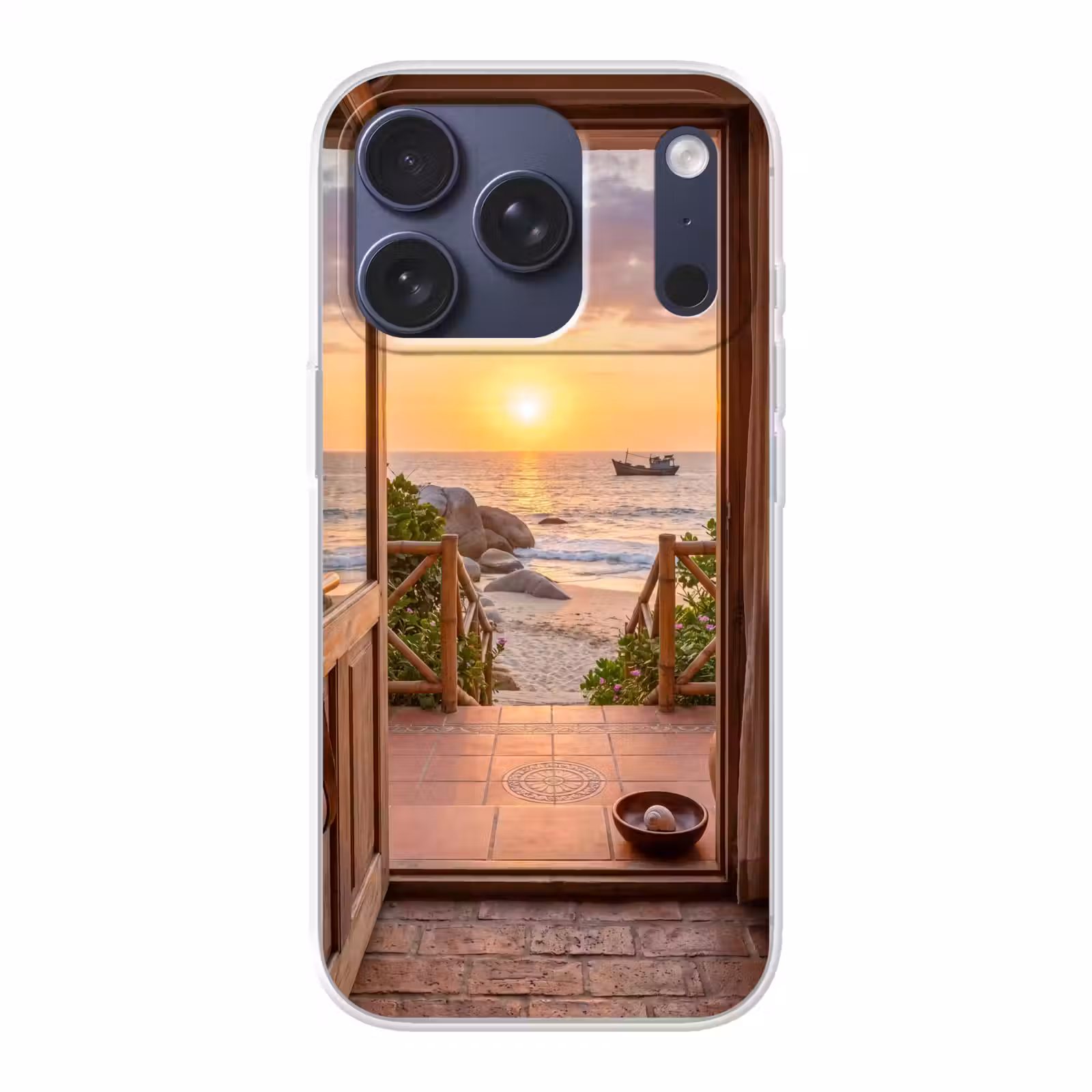 Telefoonhoesje - Strand - Zonsondergang - Natuur — 1