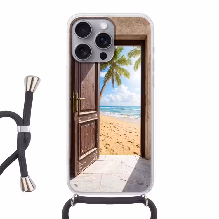 Telefoonhoesje met koord - Deur - Zee - Zomer — 1