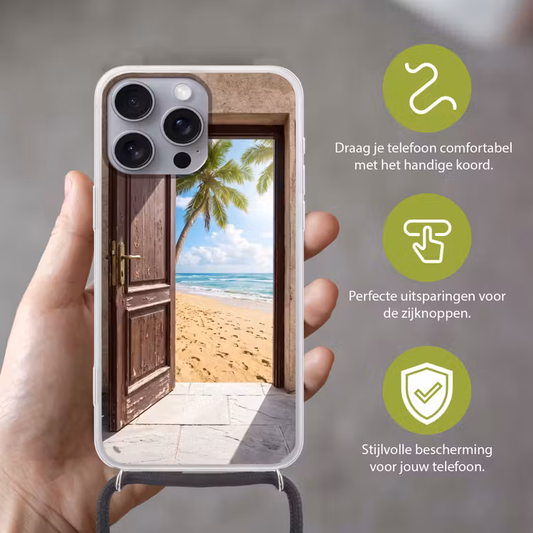 Telefoonhoesje met koord - Deur - Zee - Zomer — 4