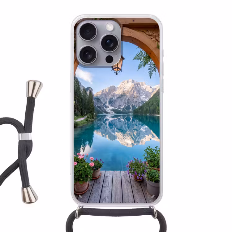 Telefoonhoesje met koord - Meer - Bergen - Natuur — 1