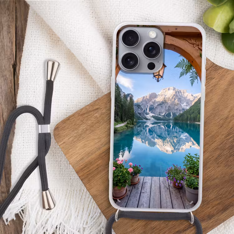 Telefoonhoesje met koord - Meer - Bergen - Natuur — 3