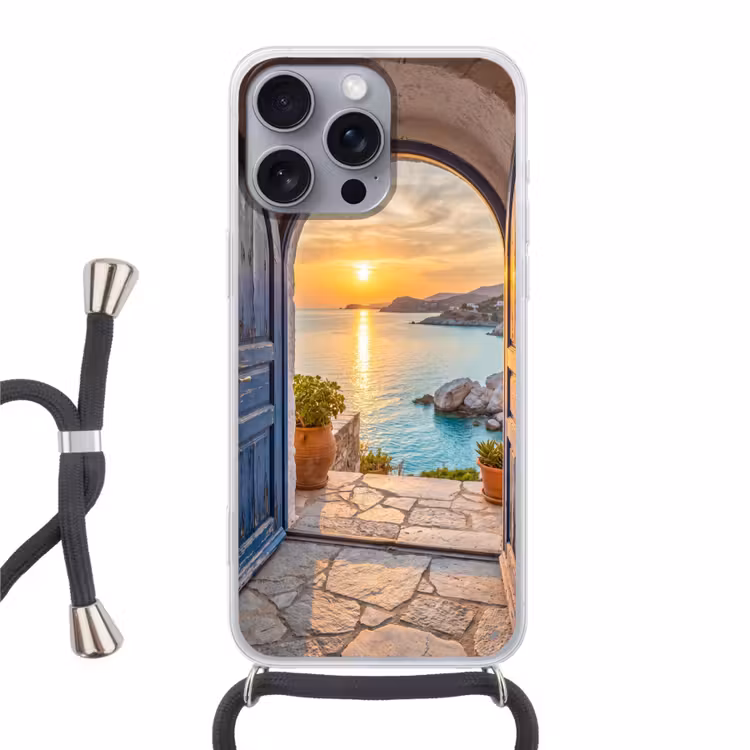 Telefoonhoesje met koord - Open deur - Zee — 1