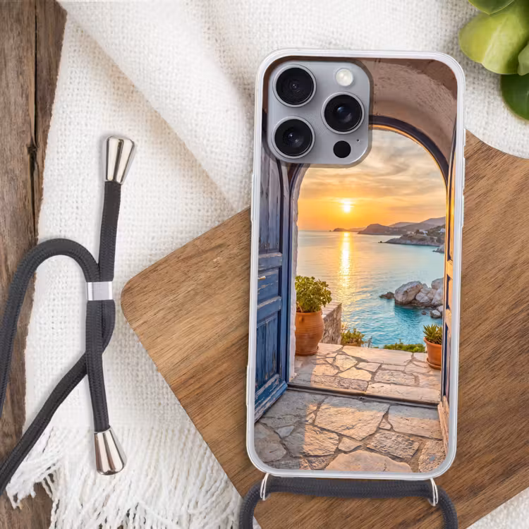 Telefoonhoesje met koord - Open deur - Zee — 3