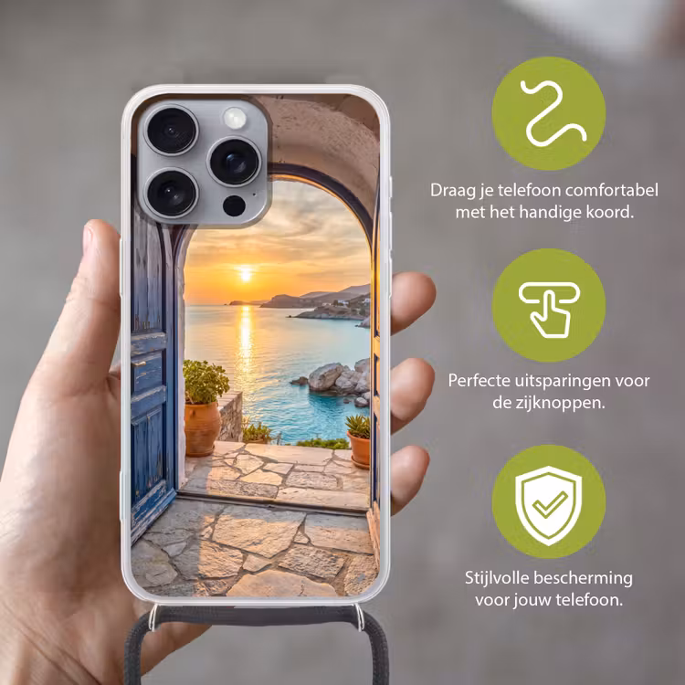Telefoonhoesje met koord - Open deur - Zee — 4