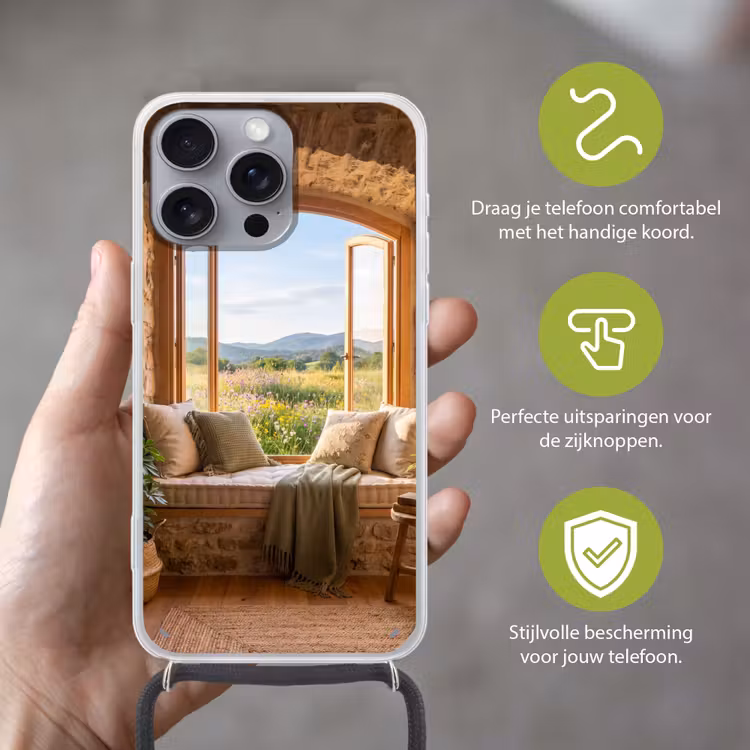 Telefoonhoesje met koord - Vensterbank - Uitzicht - Natuur — 4
