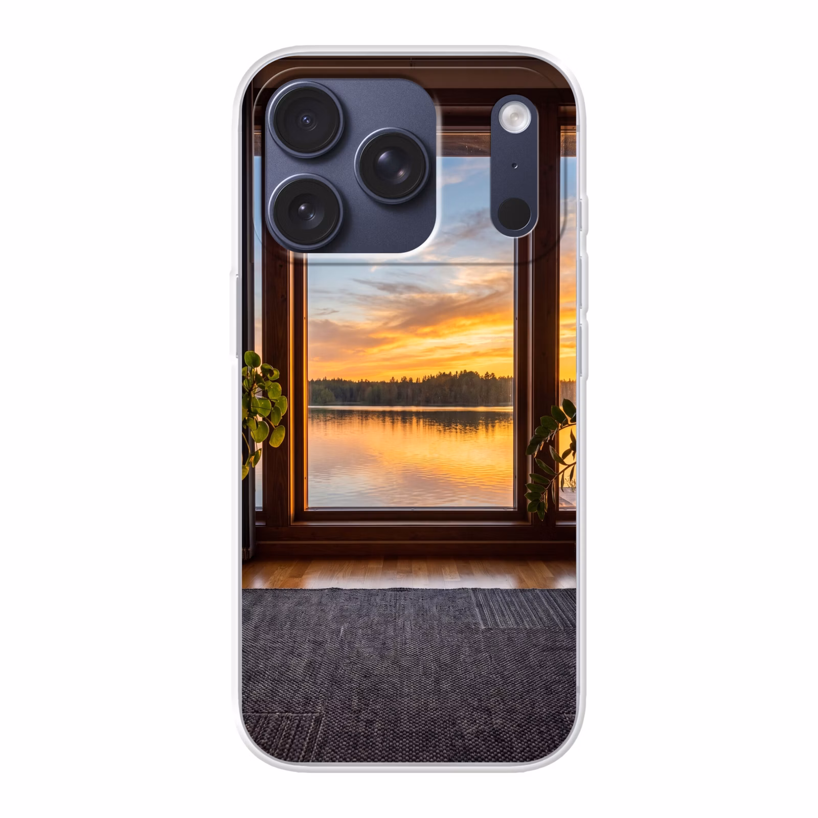Telefoonhoesje - Raam - Meer - Natuur — 1