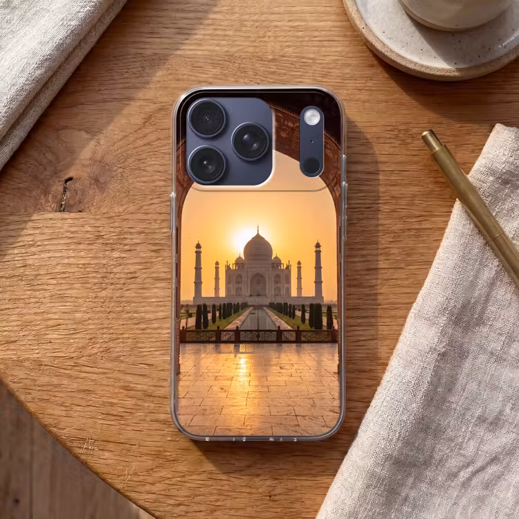 Telefoonhoesje - Monument - Zonsondergang - Goud — 2