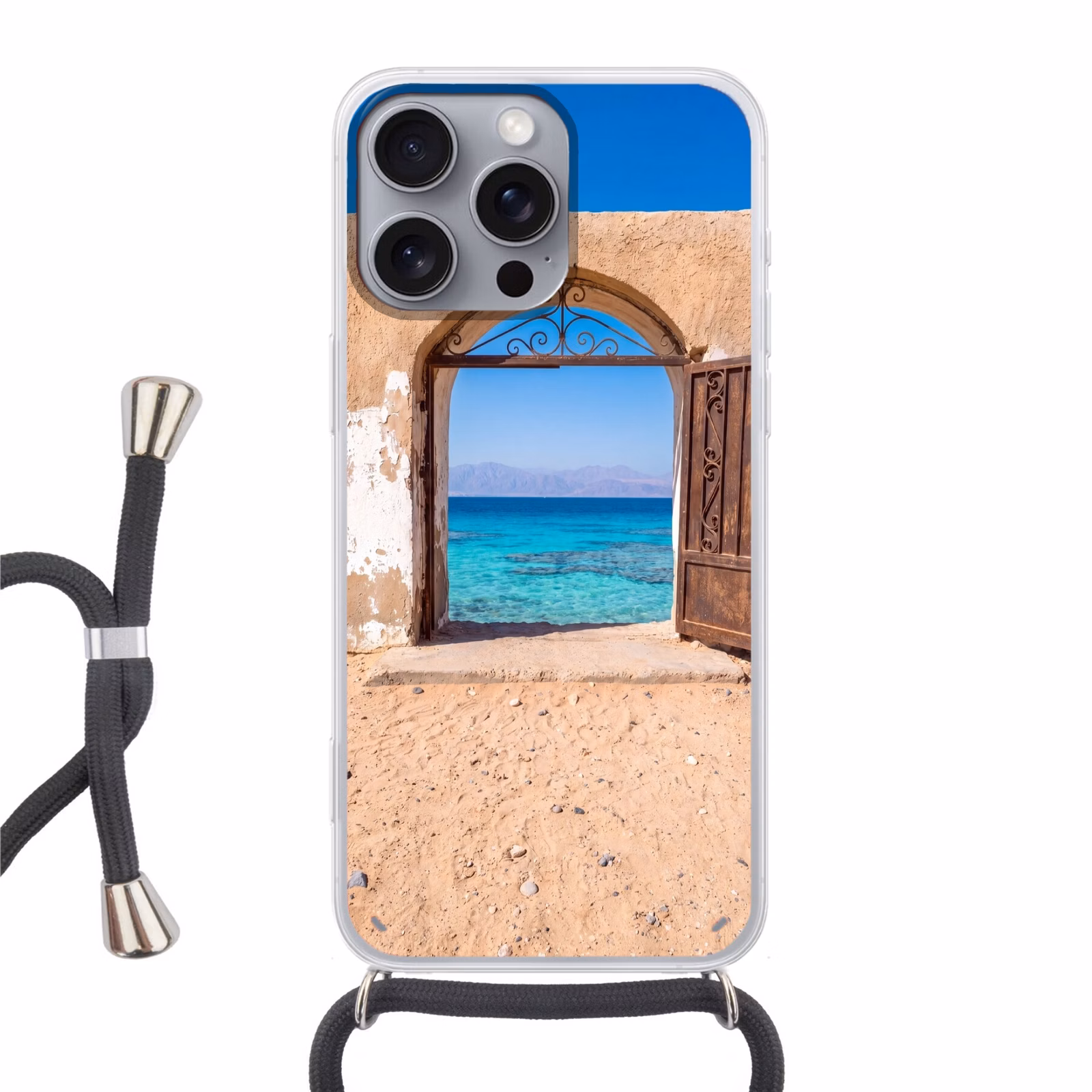 Telefoonhoesje met koord - Poort - Zee - Natuur — 1