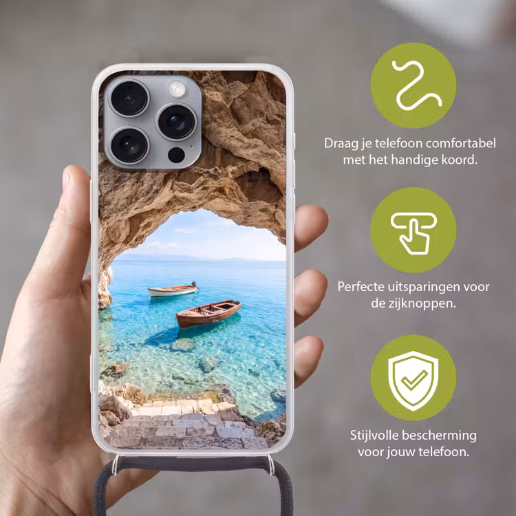 Telefoonhoesje met koord - Grot - Zee - Boten — 4
