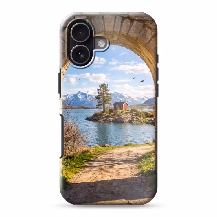 Telefoonhoesje Toughcase - Huis - Meer - Bergen — 1