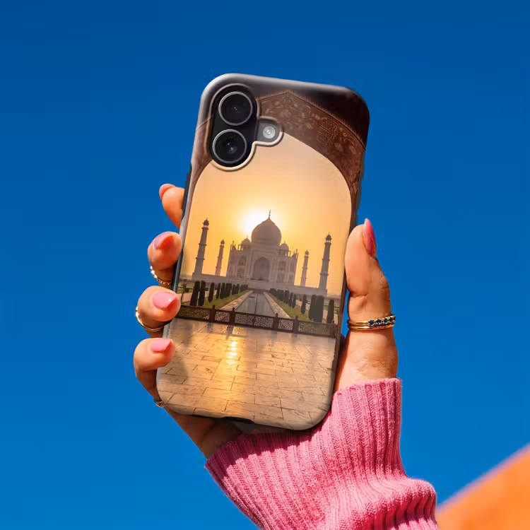 Telefoonhoesje Toughcase - Monument - Zonsondergang - Goud — 2