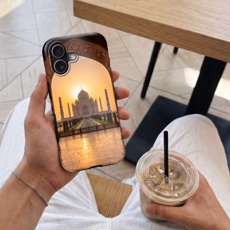 Telefoonhoesje Toughcase - Monument - Zonsondergang - Goud — 4