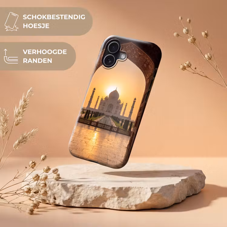 Telefoonhoesje Toughcase - Monument - Zonsondergang - Goud — 5
