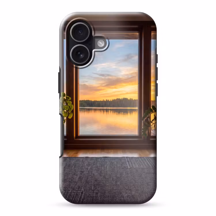 Telefoonhoesje Toughcase - Raam - Meer - Natuur — 1