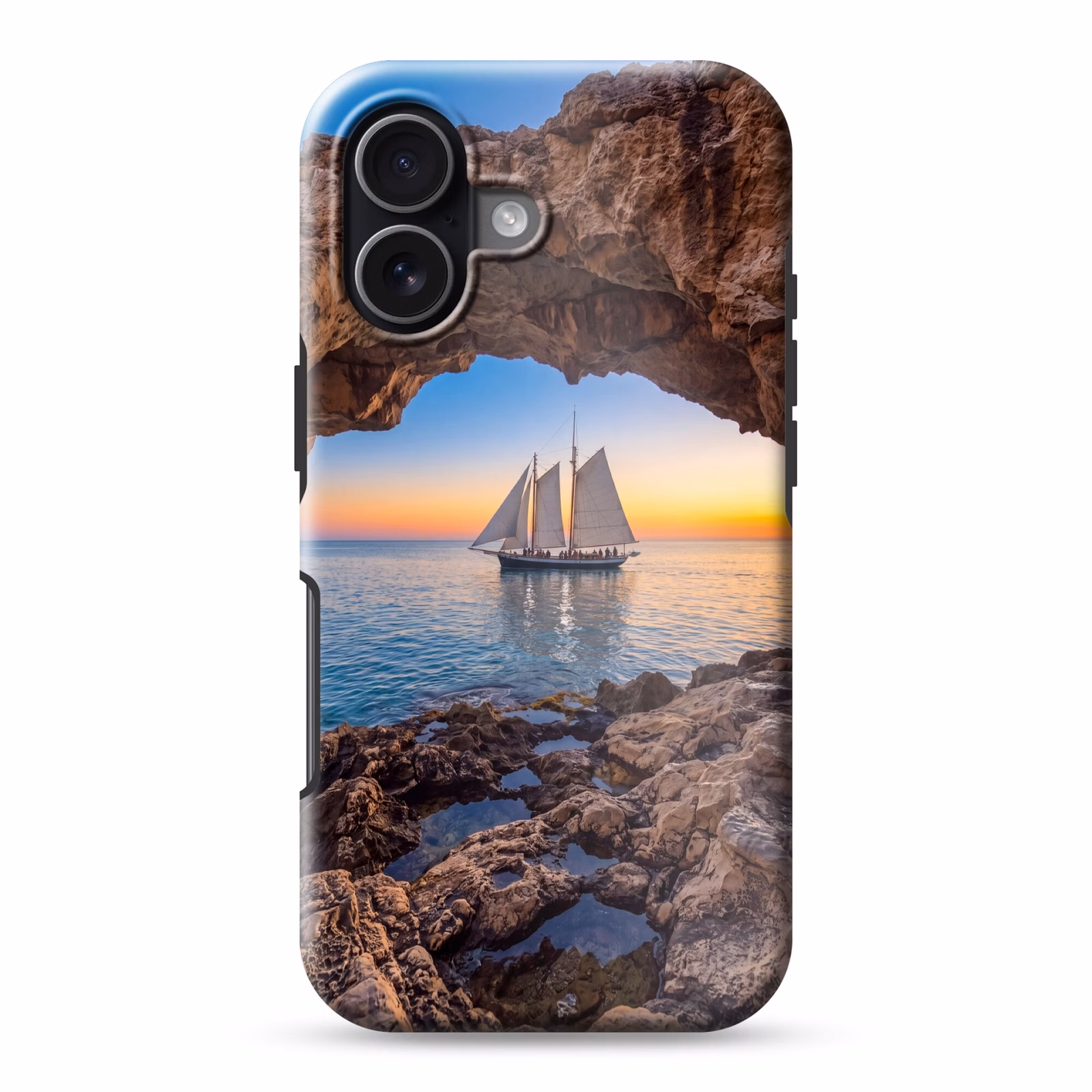 Telefoonhoesje Toughcase - Zeilboot - Zonsondergang - Zee — 1
