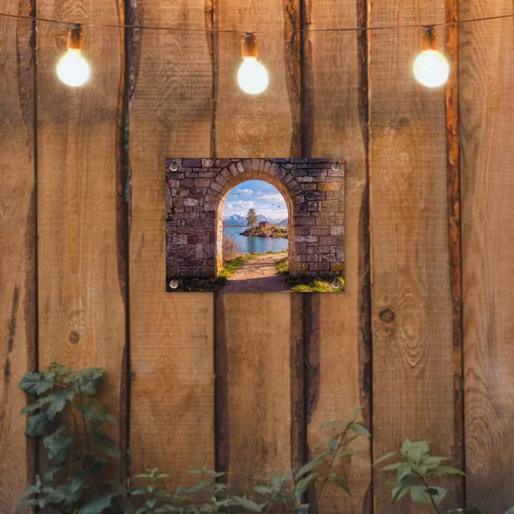 Tuinposter - Huis - Meer - Bergen — 2