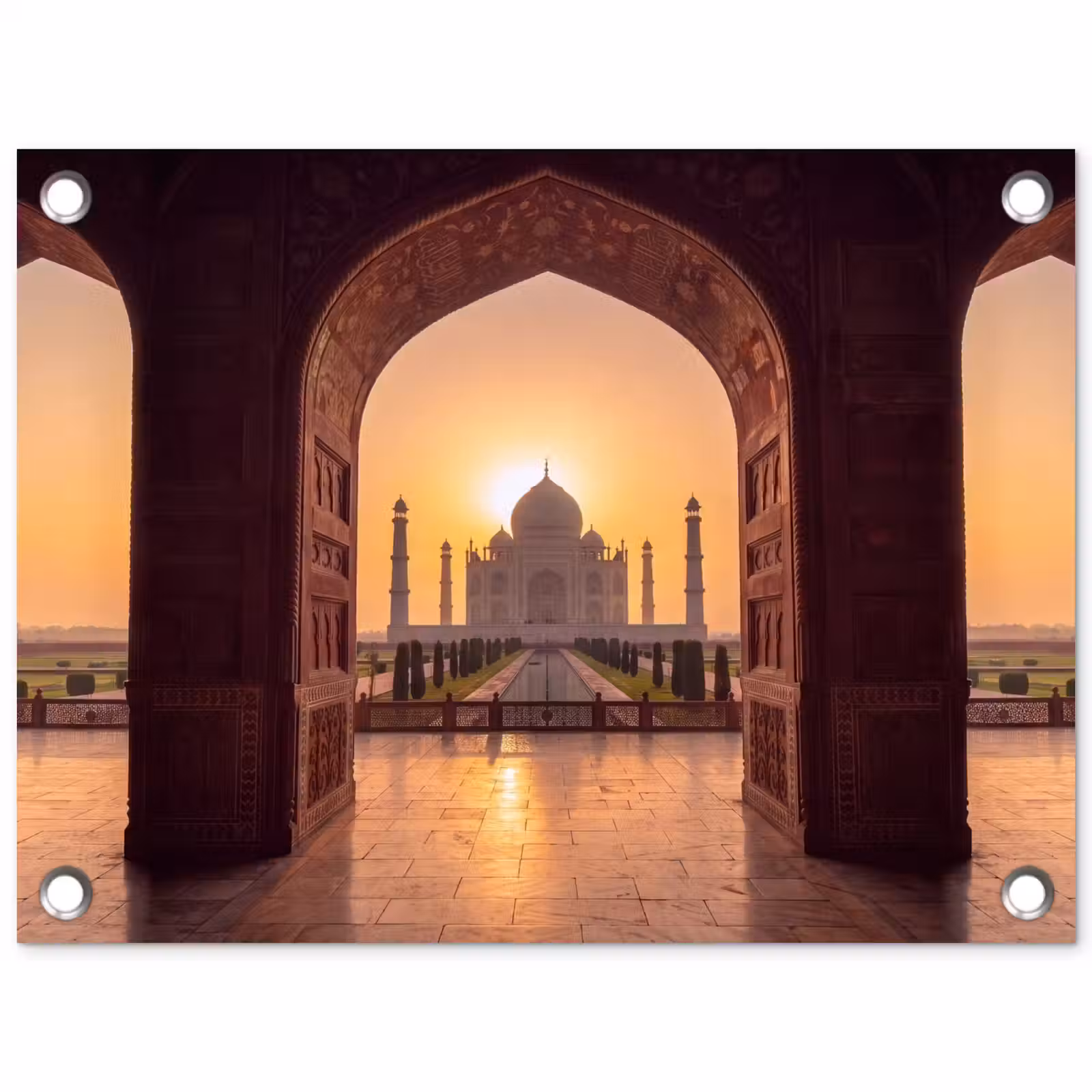 Tuinposter - Monument - Zonsondergang - Goud — 1