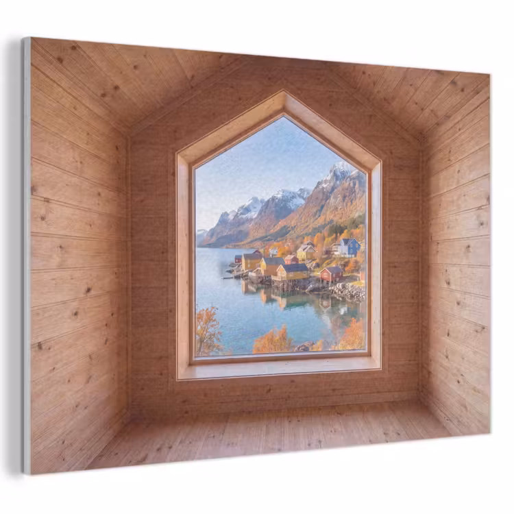 Akoestisch schilderij - Uitzicht - Fjord - Herfst — 1