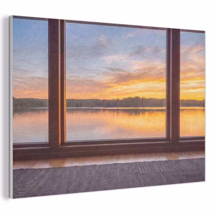 Akoestisch schilderij - Raam - Meer - Natuur — 1