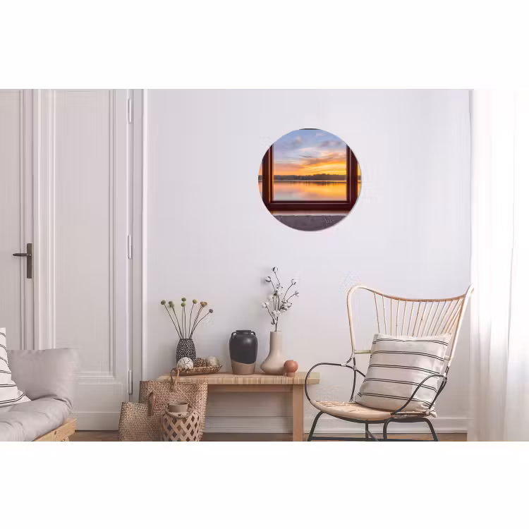 Muurcirkel aluminium - Raam - Meer - Natuur — 2