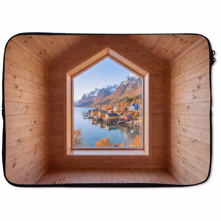 Laptophoes Uitzicht - Fjord - Herfst — 1