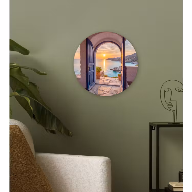 Muurcirkel glas - Open deur - Zee — 3