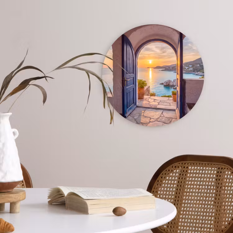 Muurcirkel glas - Open deur - Zee — 4