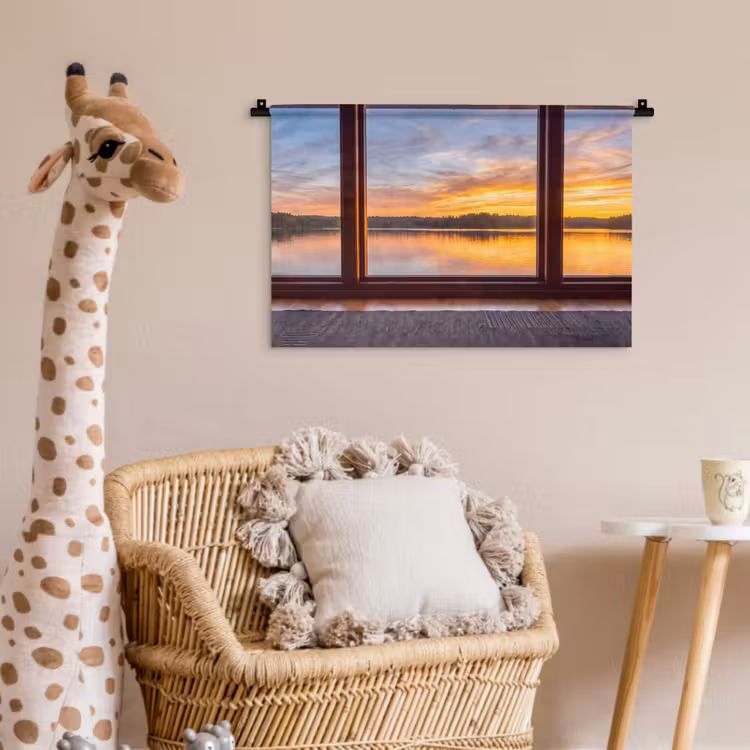Wandkleed - Raam - Meer - Natuur — 5