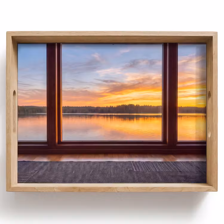 Dienblad - Raam - Meer - Natuur — 1