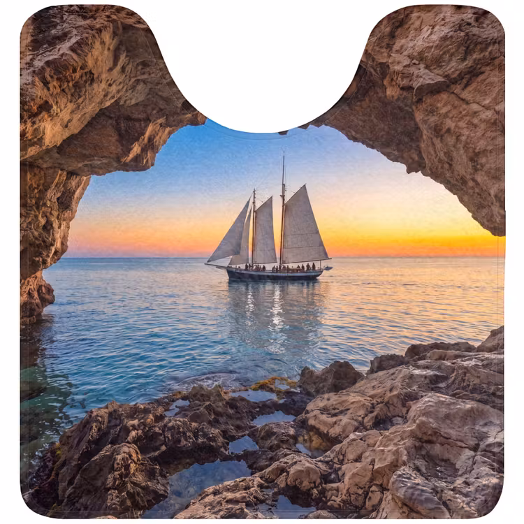 WC Mat - Zeilboot - Zonsondergang - Zee — 1
