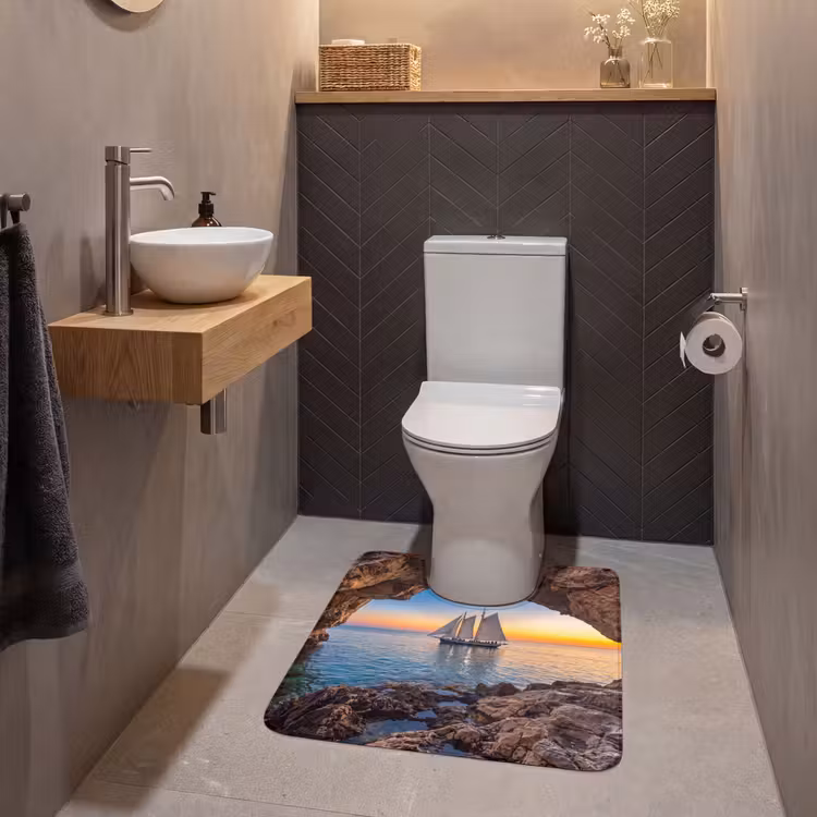WC Mat - Zeilboot - Zonsondergang - Zee — 2