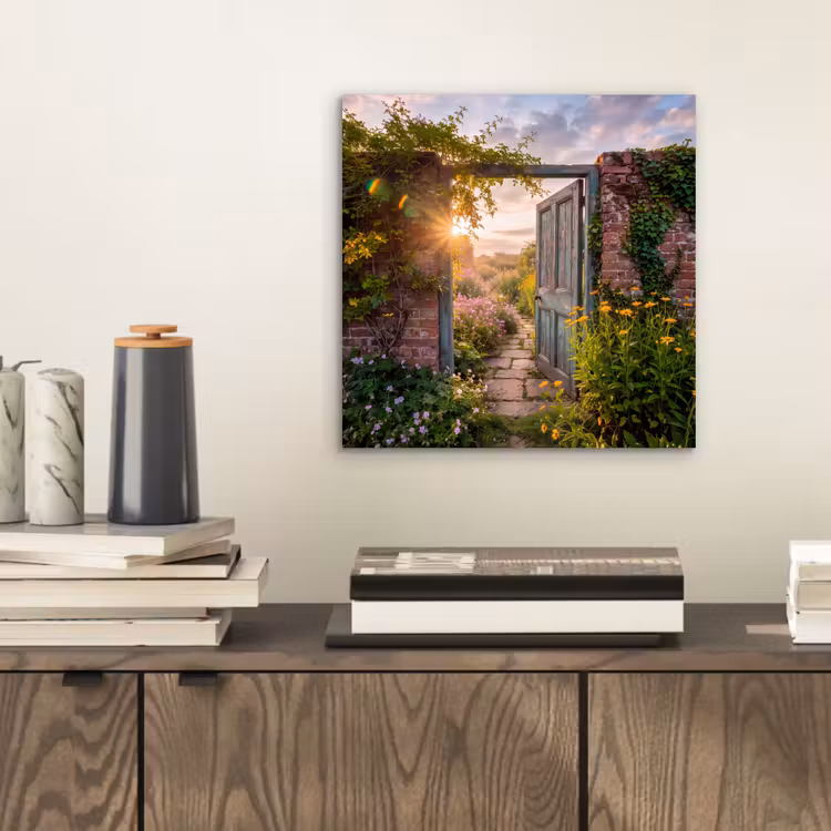 Aluminium schilderij - Deur - Tuin - Natuur — 2