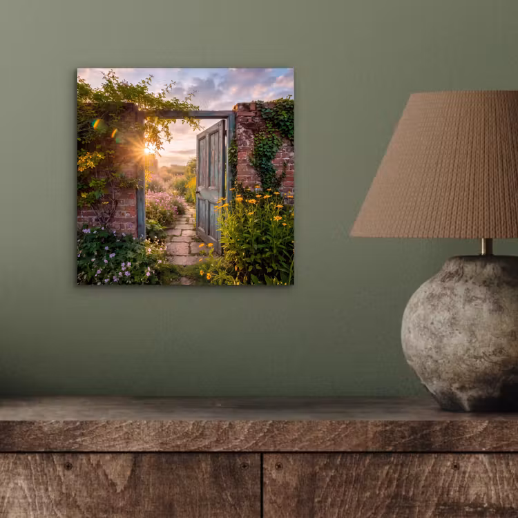 Aluminium schilderij - Deur - Tuin - Natuur — 3