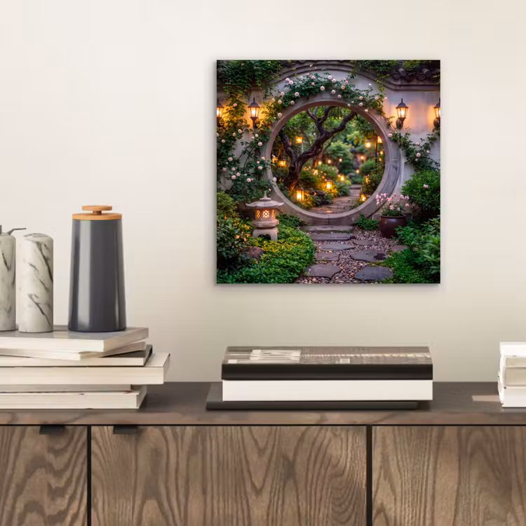 Aluminium schilderij - Poort - Tuin - Verlichting — 2