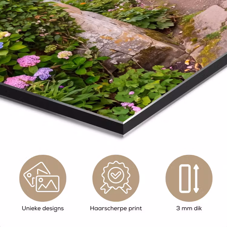 Aluminium schilderij - Tuin - Bloemen - Pad — 7