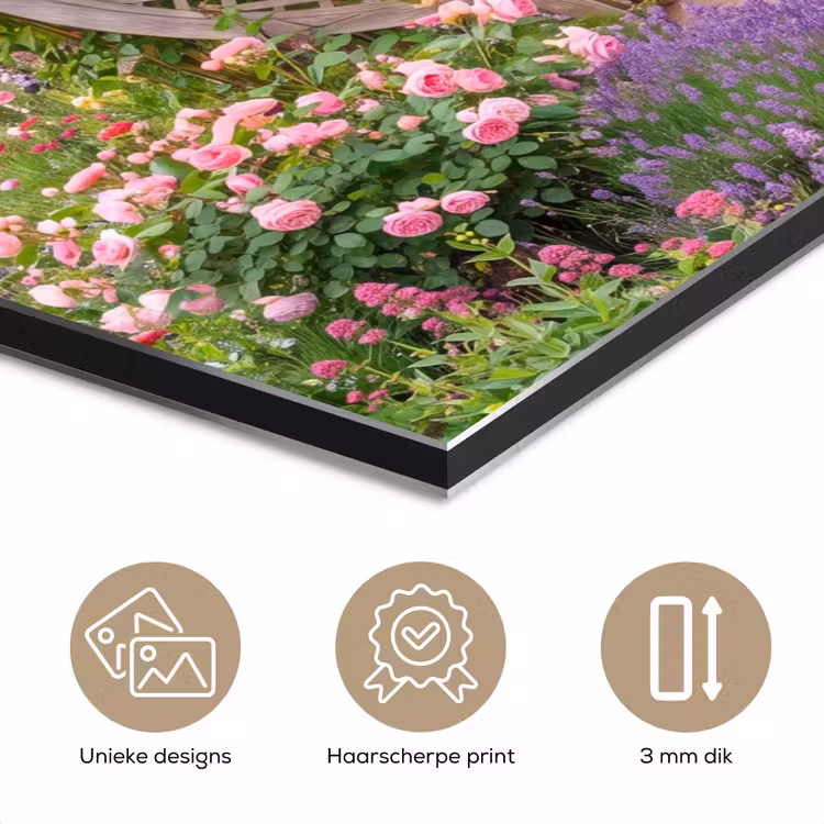 Aluminium schilderij - Tuin - Boog - Bloemen — 7