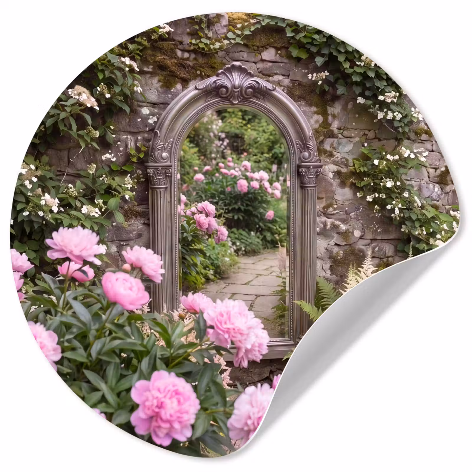 Behangcirkel - Spiegel - Tuin - Bloemen — 1