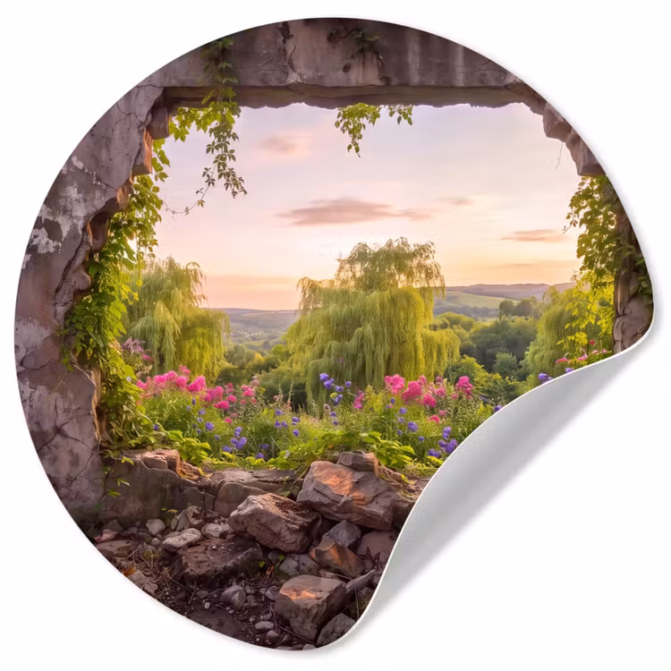 Behangcirkel - Muur - Natuur - Bloemen — 1