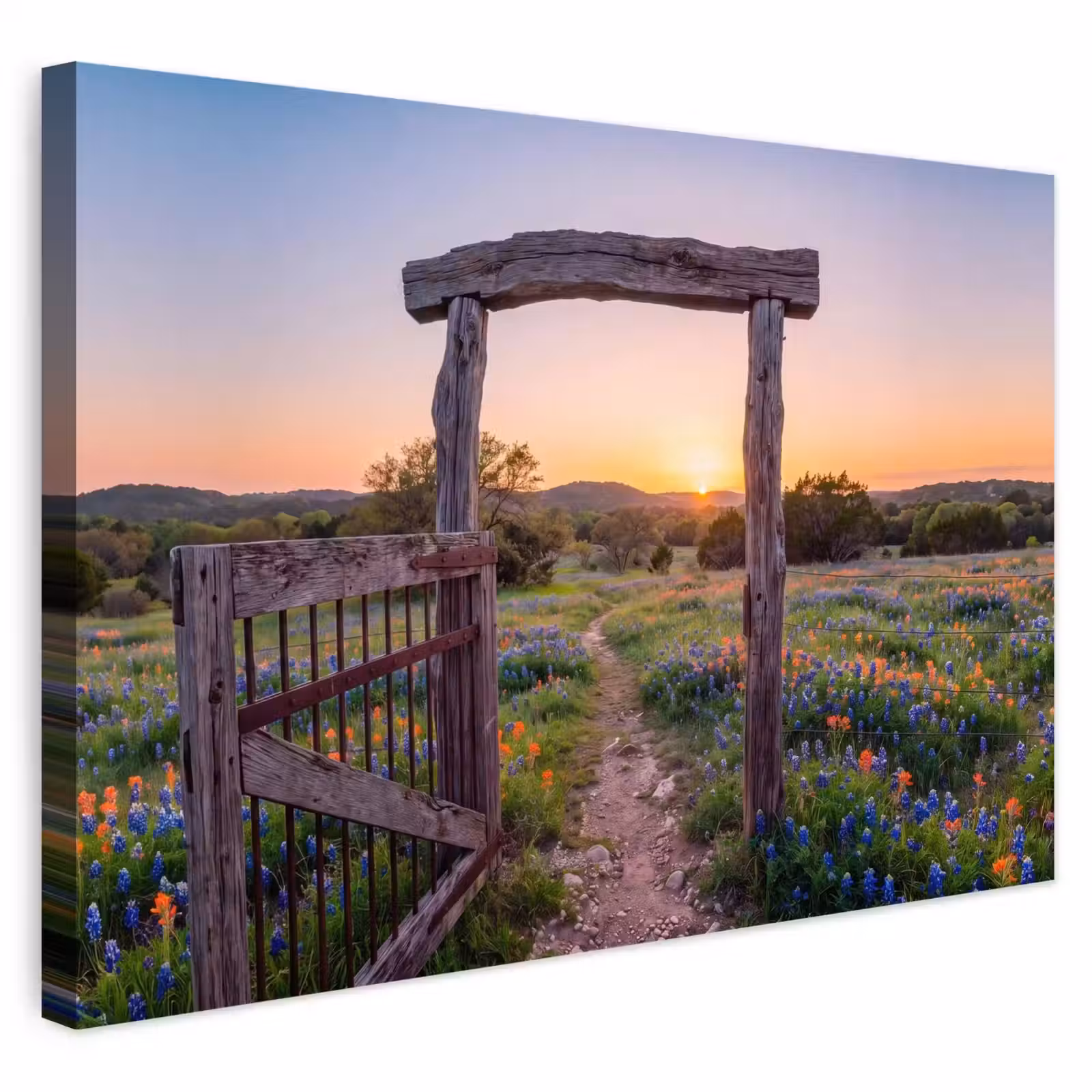 Buiten canvas - Poort - Bloemen - Natuur — 1