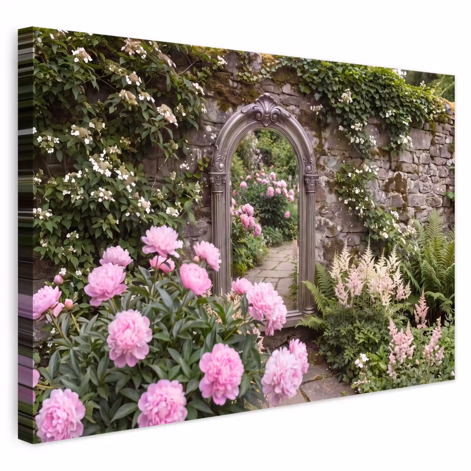 Buiten canvas - Spiegel - Tuin - Bloemen — 1